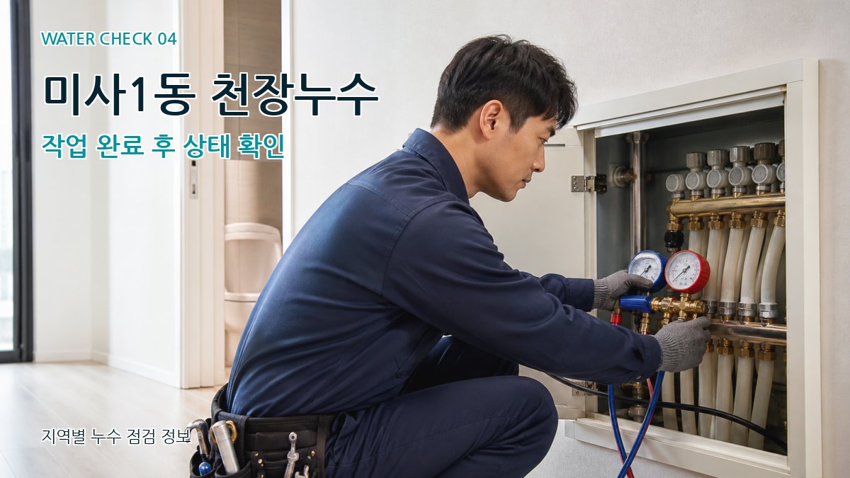 미사1동 천장누수 작업 완료 후 상태 확인