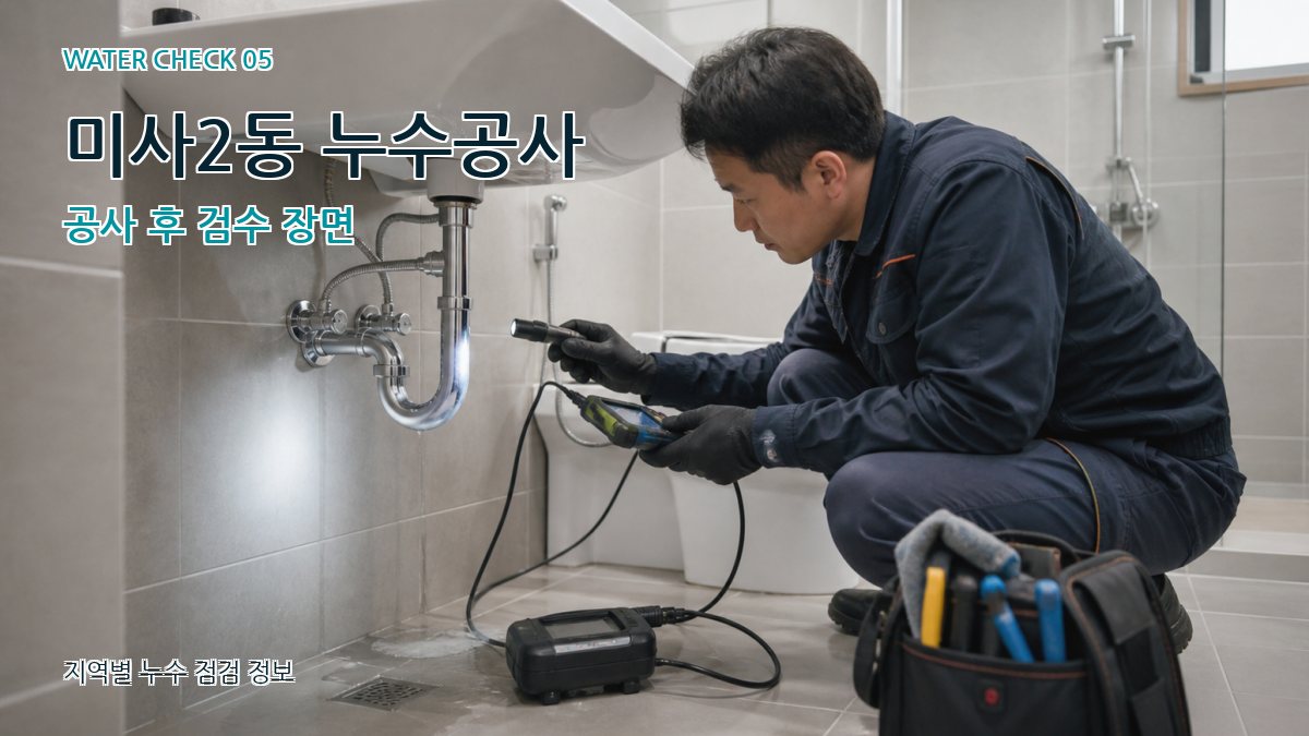 미사2동 누수공사 공사 후 검수 장면