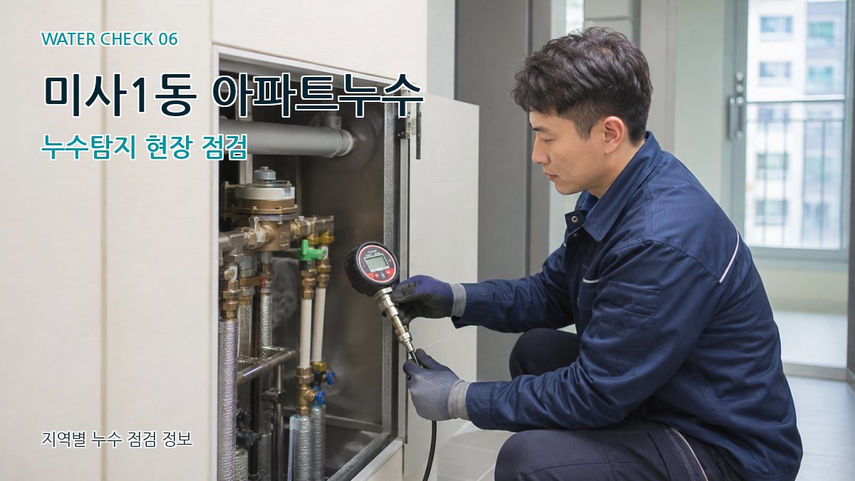 미사1동 아파트누수 누수탐지 현장 점검