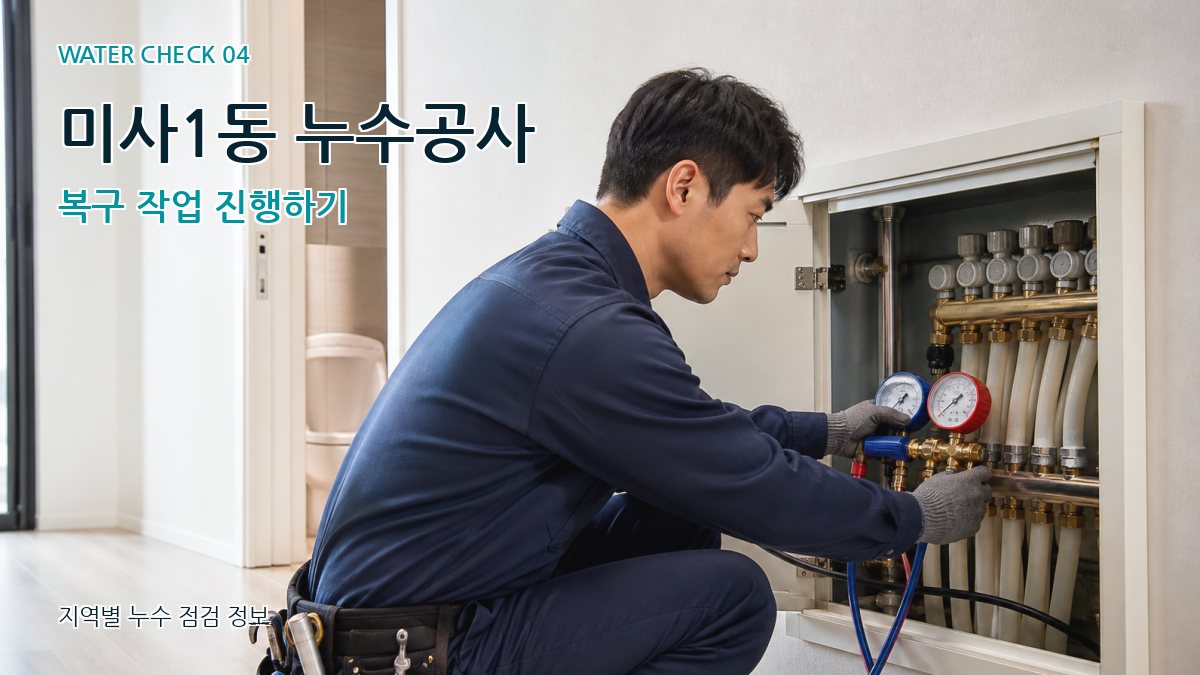 미사1동 누수공사 복구 작업 진행하기