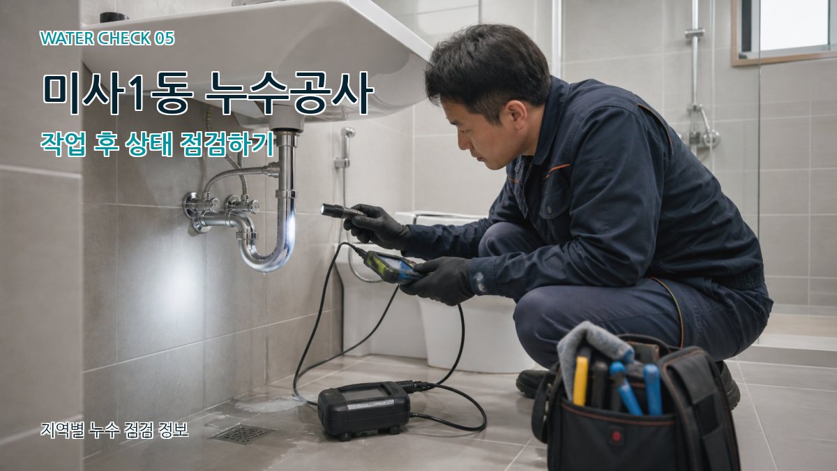 미사1동 누수공사 작업 후 상태 점검하기