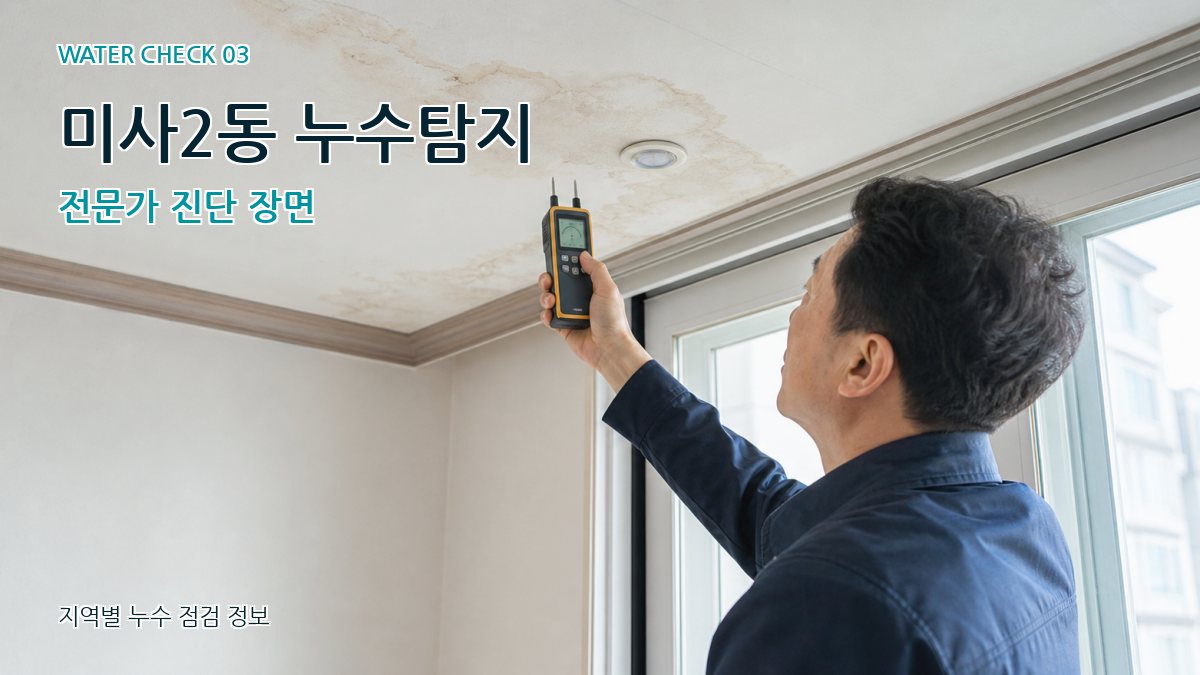 미사2동 누수탐지 전문가 진단 장면