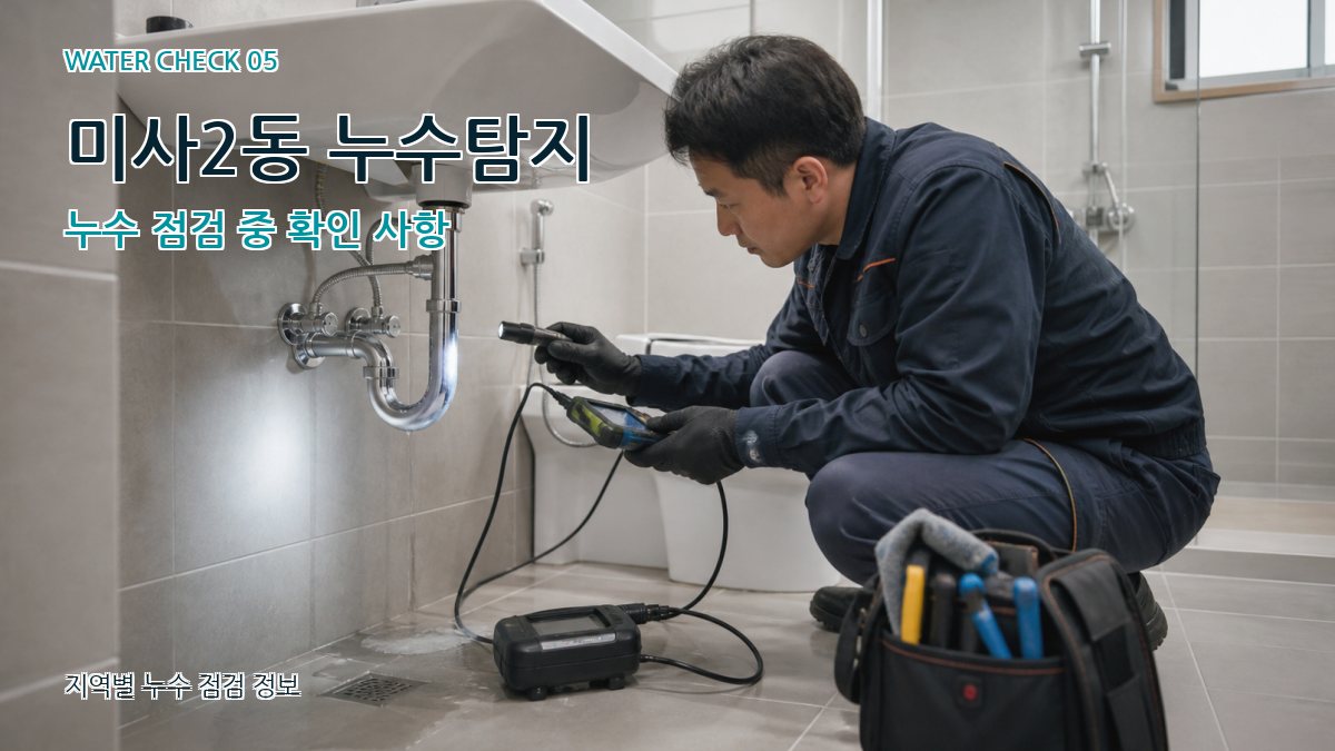 미사2동 누수탐지 누수 점검 중 확인 사항