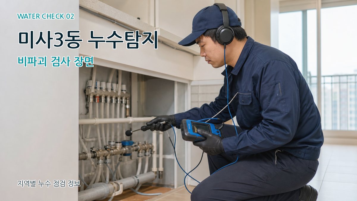 미사3동 누수탐지 비파괴 검사 장면