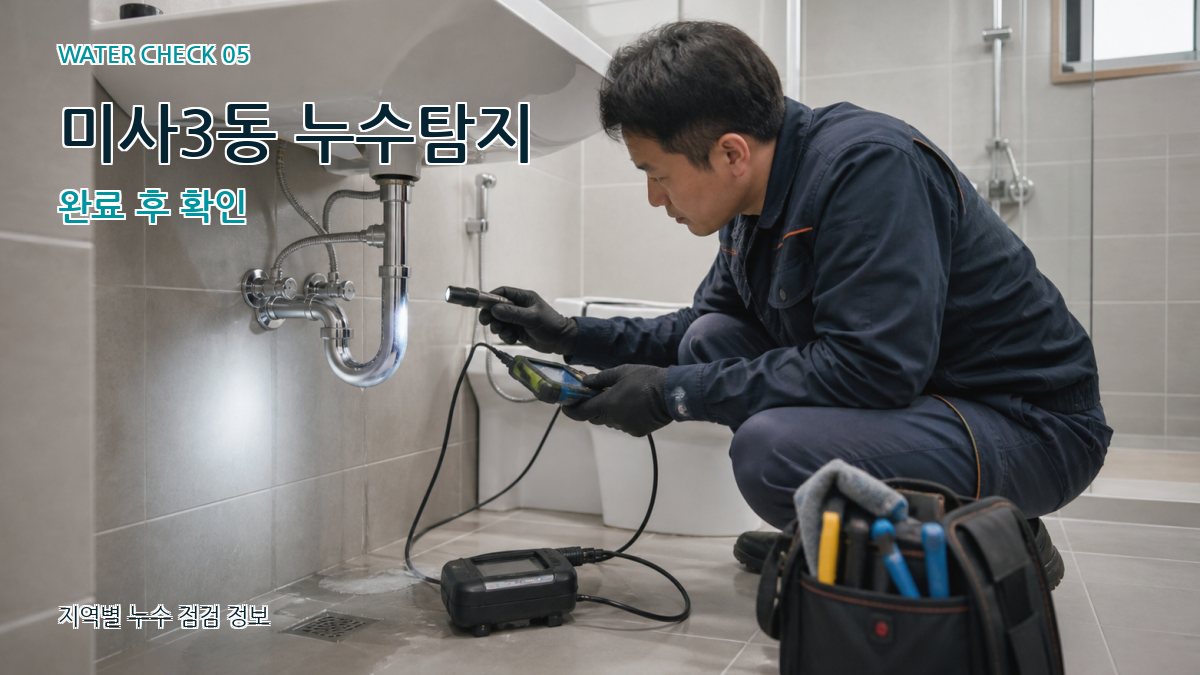미사3동 누수탐지 완료 후 확인