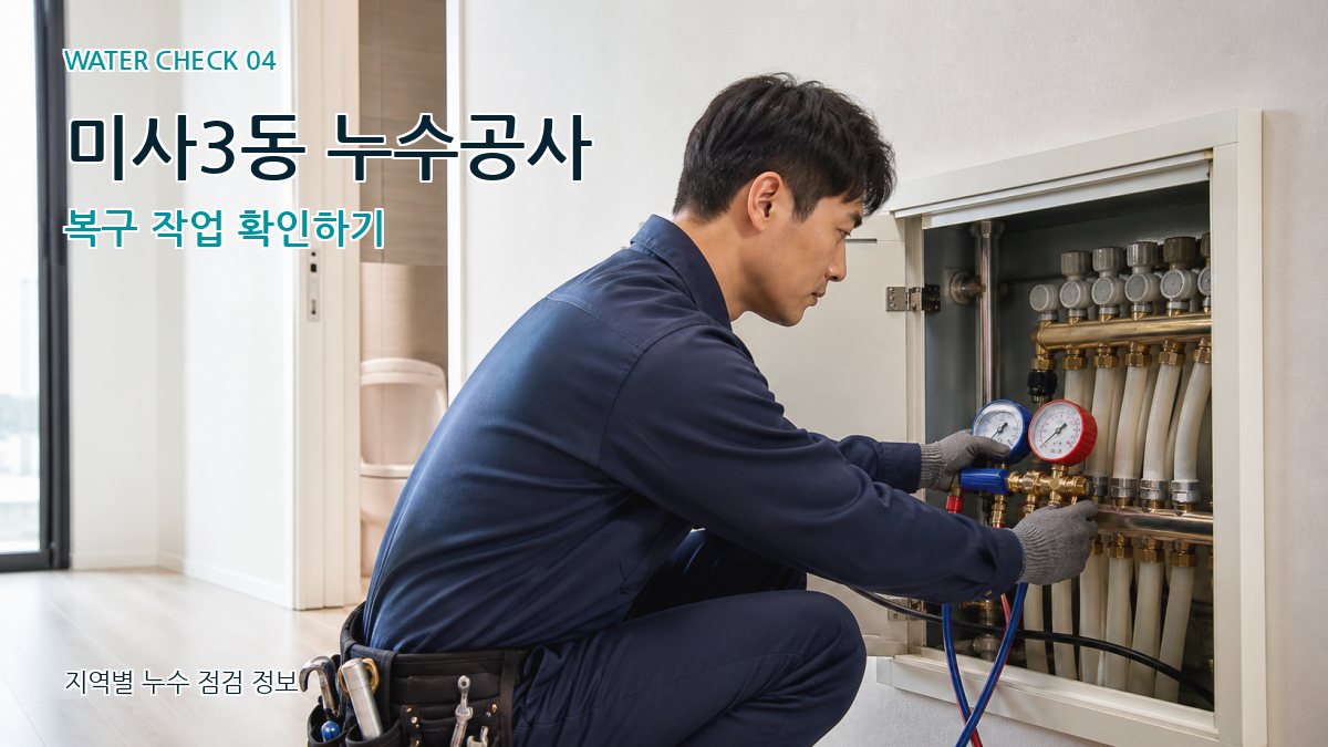 미사3동 누수공사 복구 작업 확인하기